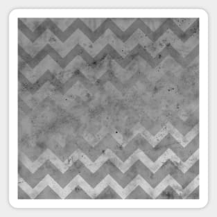 Gray white vintage chevron pattern lines retro distressed Magnet